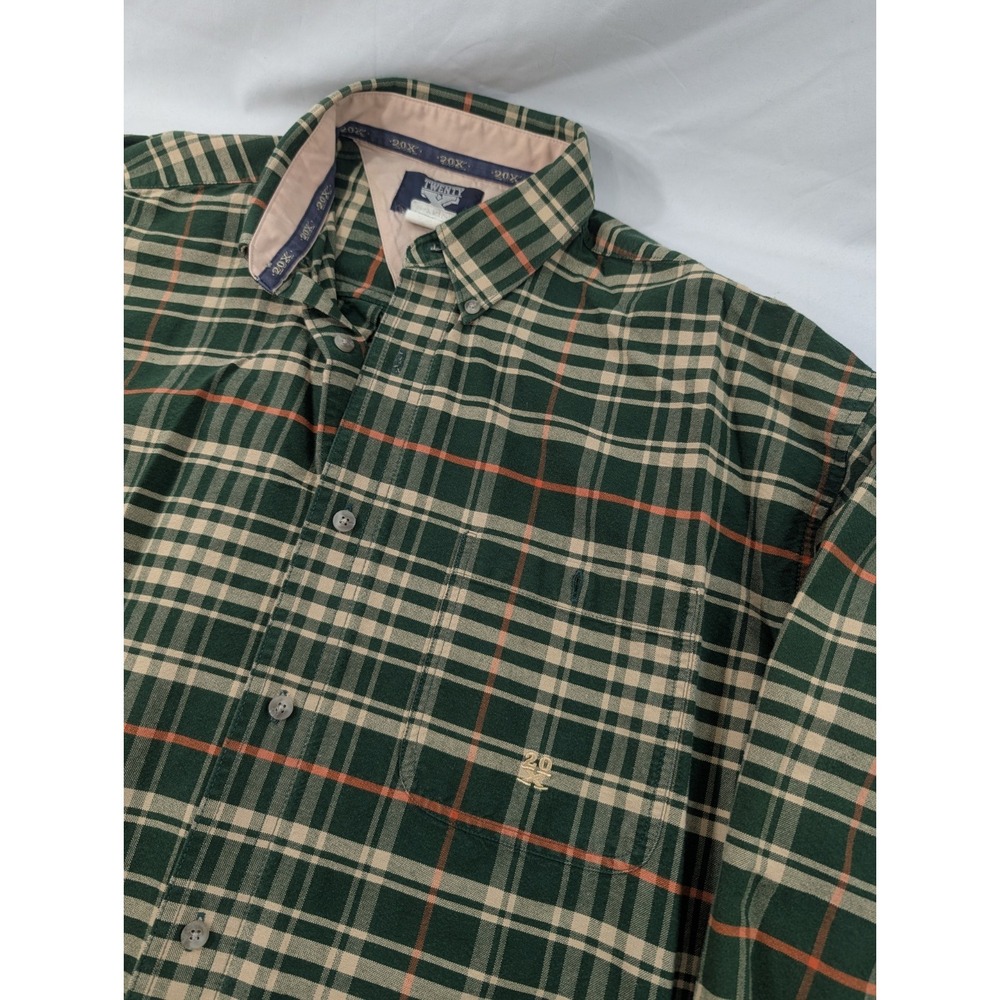 Vintage Wrangler‎ 20X Plaid Button Shirt Heavy Long Sleeve Men's Size XL Green
